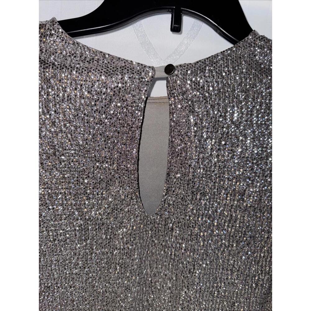 Caramela Sequin Cocktail Dress Silver, Fully Lined, Size M Never Worn ! - Picture 3 of 15